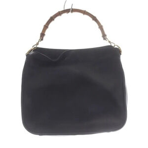 Gucci Bamboo Suede Leather Hobo Shoulder Bag Blue